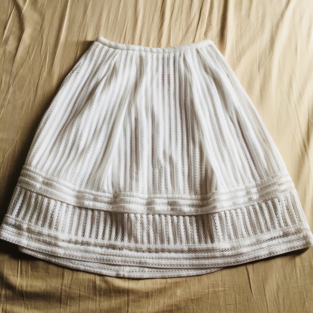 White Eyelet midi skirt